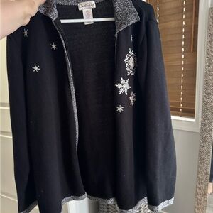 Vintage Carroll Reed Snowflake Embellished Sweater
